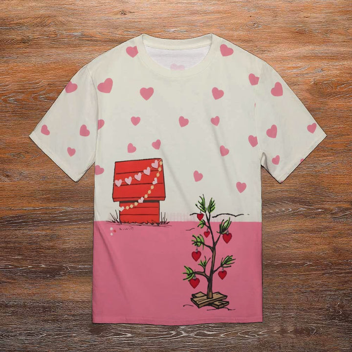 Men's Valentine's Day Cartoon Round Neck Casual T-Shirt 2401000181