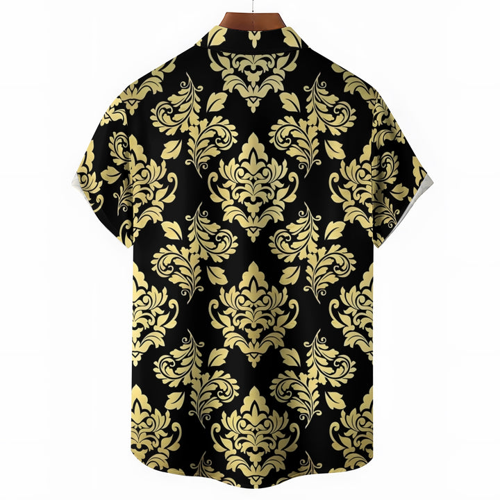 Men's Baroque Art Casual Short Sleeve Shirt 2403000251