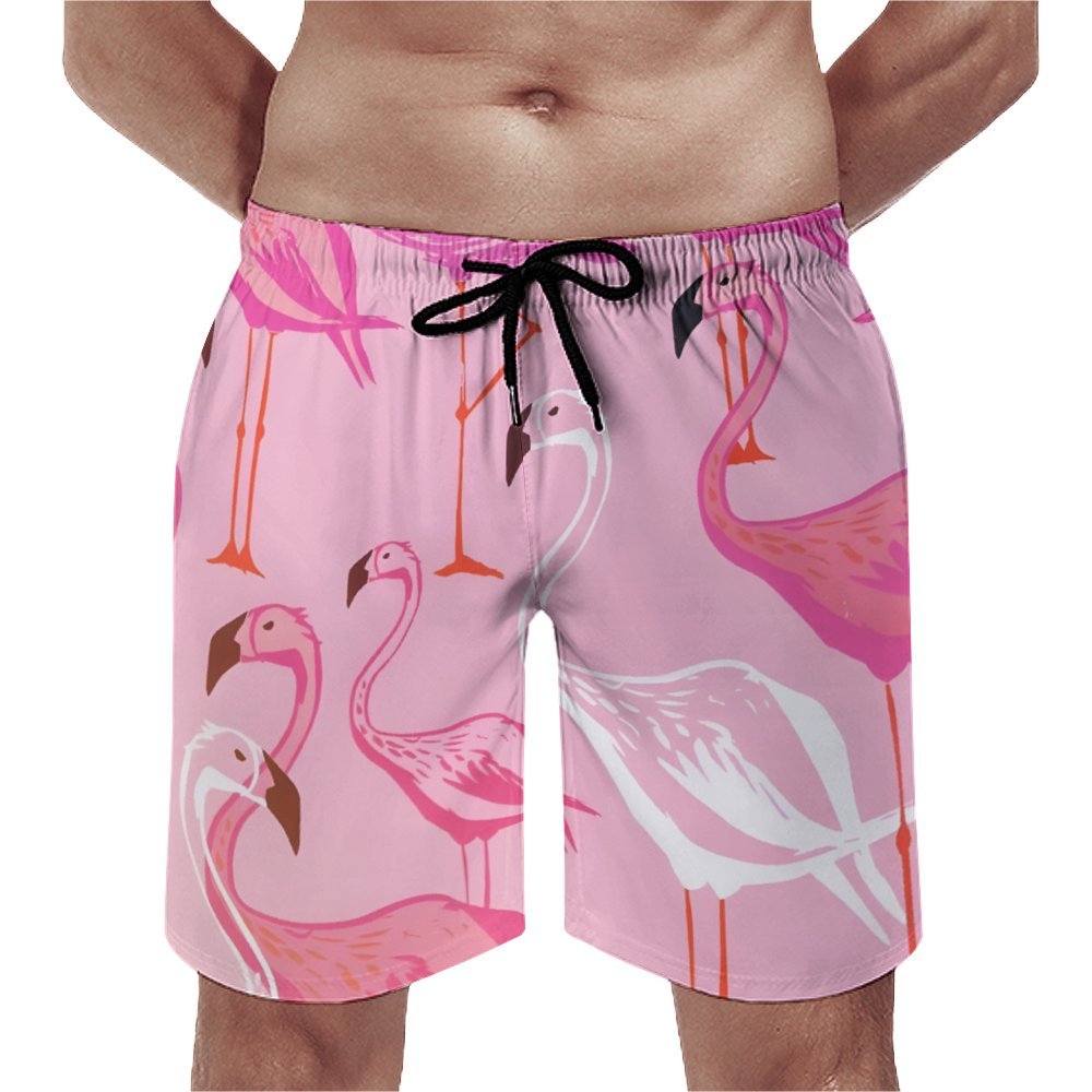 Men's Sports Cartoon Flamingo Beach Shorts 2402000212