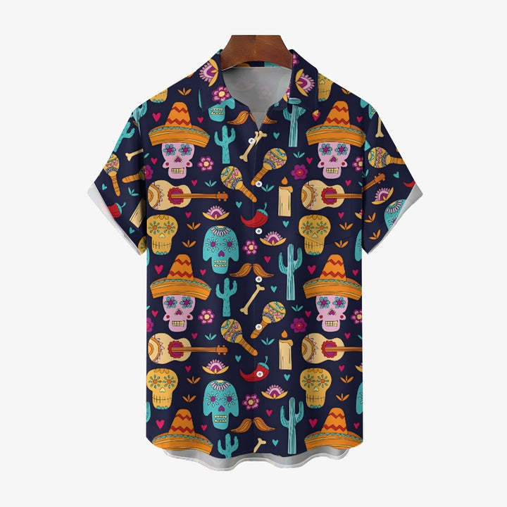 Men's Mexican Culture Casual Short Sleeve Shirt 2403000259
