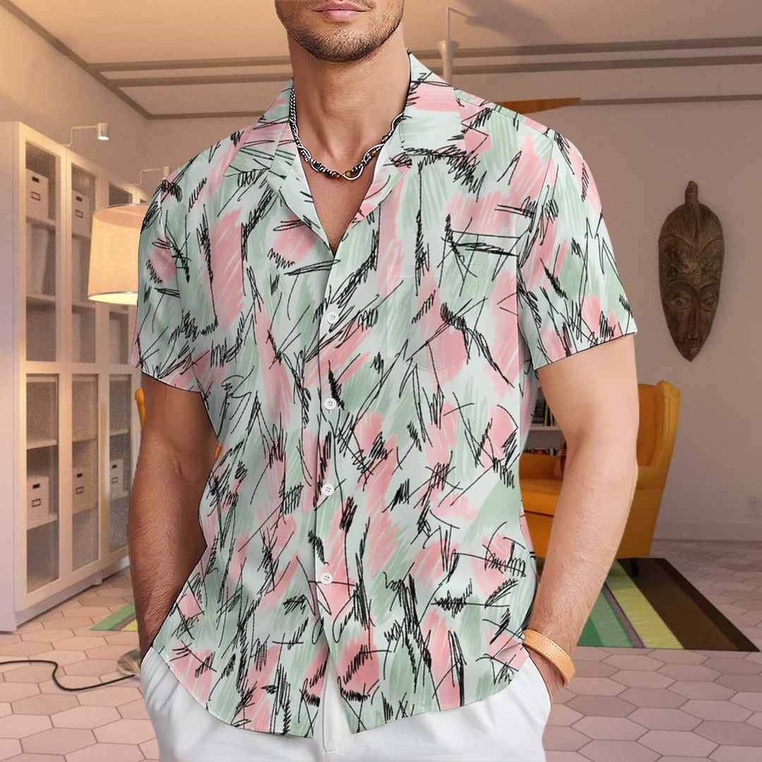 Men's Hawaiian Casual Short Sleeve Shirt 2401000323