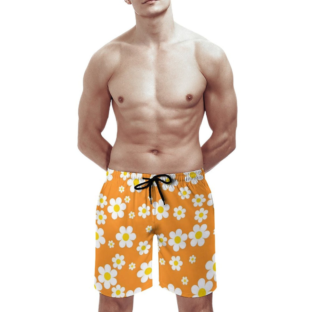 Men's Flowers Orange Sports Fashion Beach Shorts 2311000678