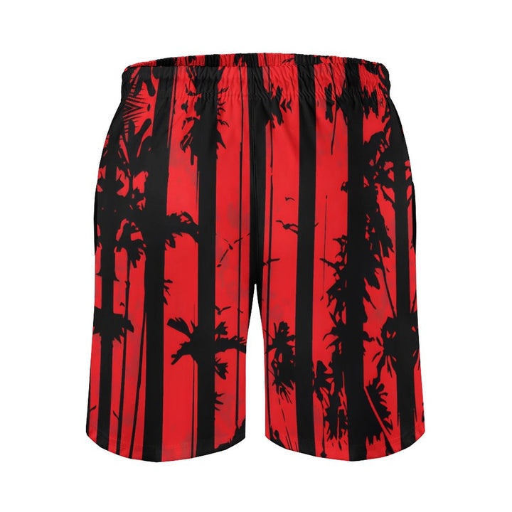 Men's Sports Striped Coconut Palm Beach Shorts 2312000528