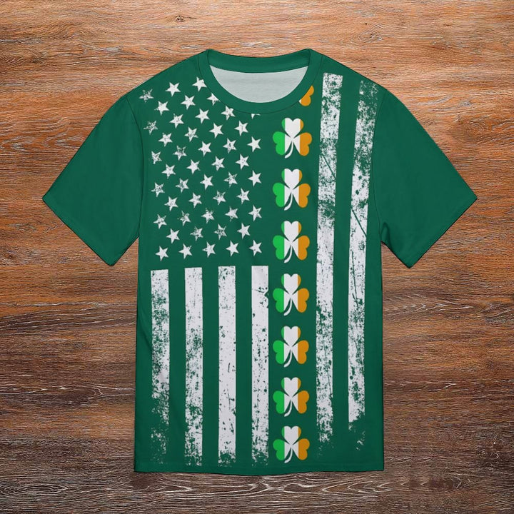 Men's Round Neck St. Patrick’s Day Shamrock Casual T-Shirt 2312000409