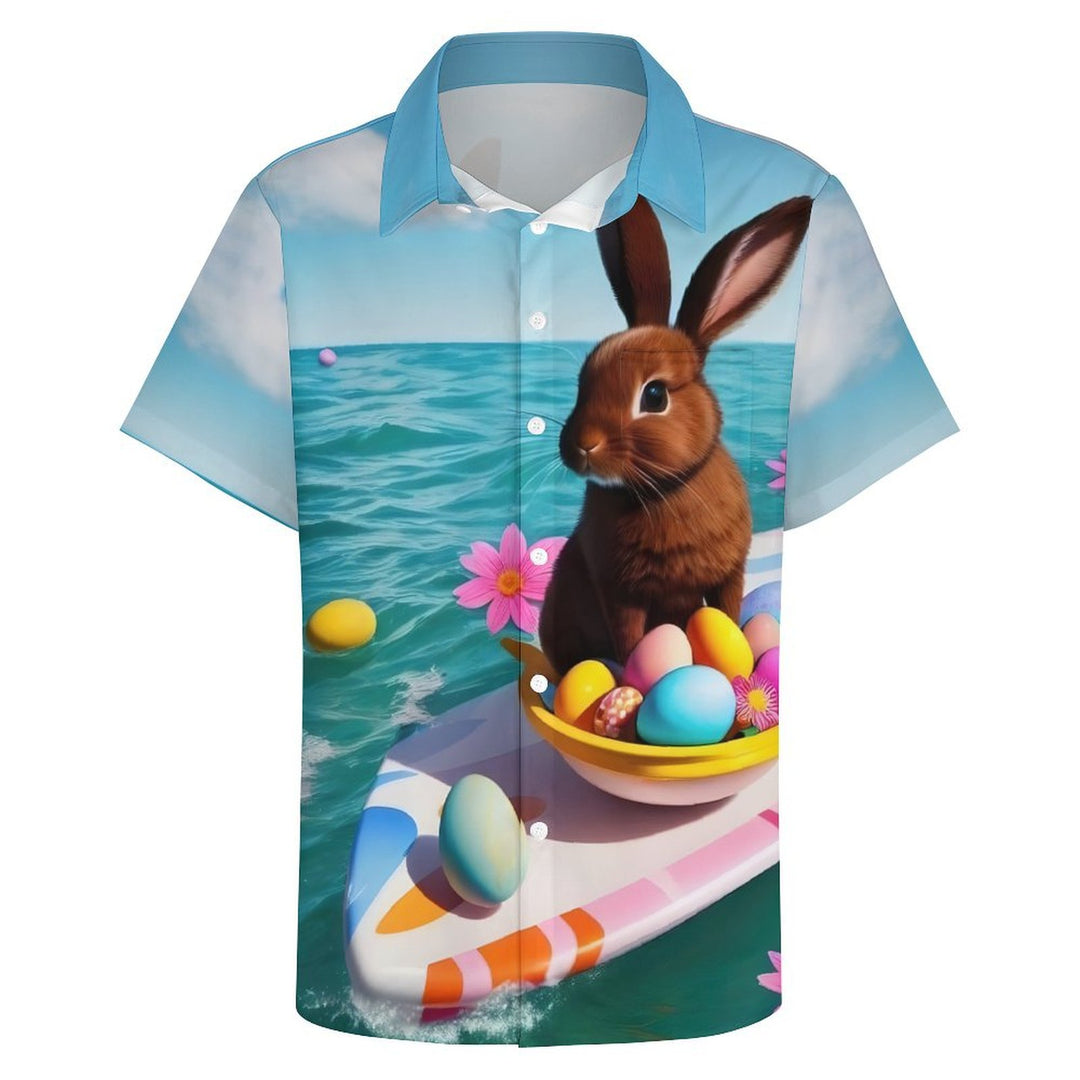 Men's Easter Bunny Casual Short Sleeve Shirt 2402000179