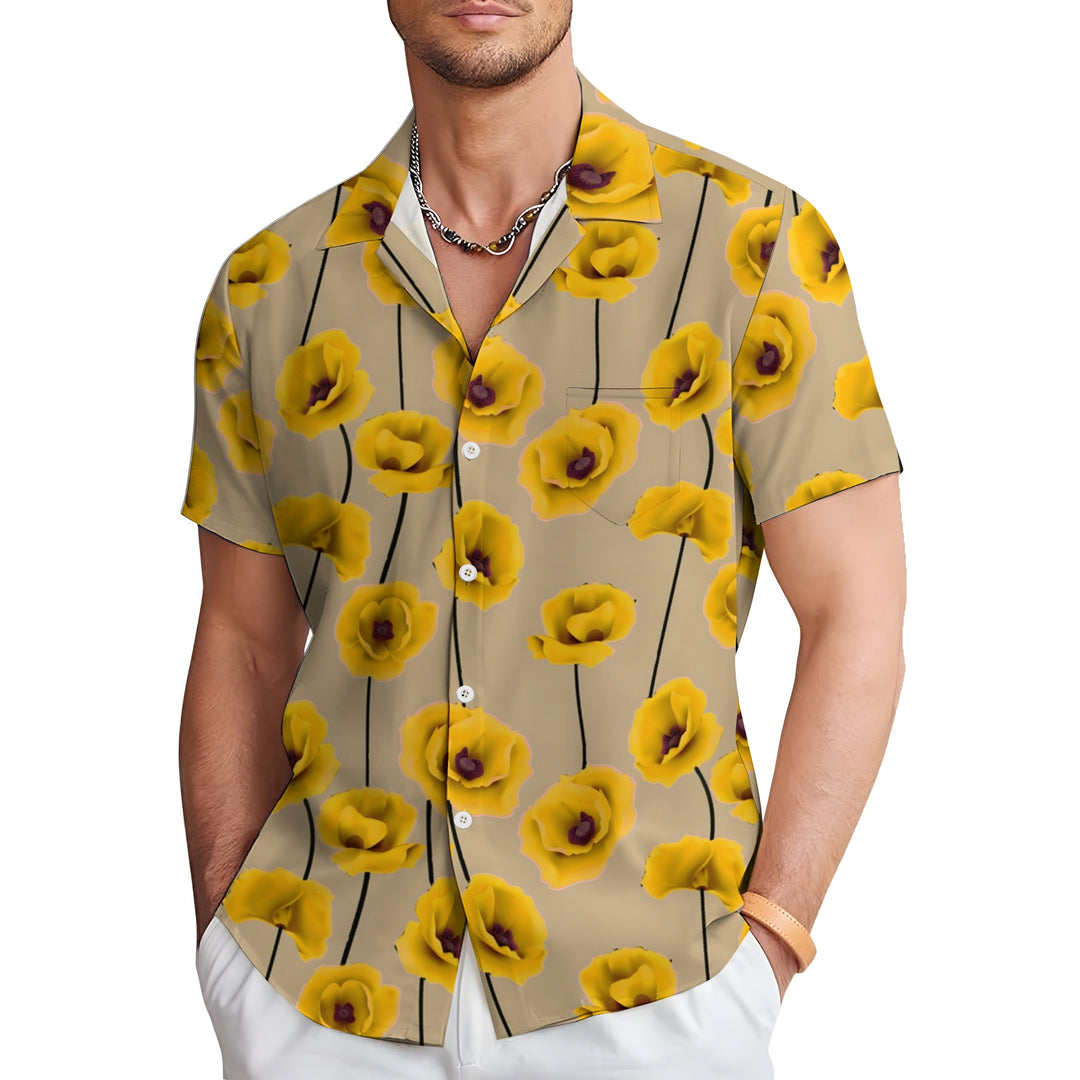 Men's Flowers Casual Short Sleeve Shirt 2403000250