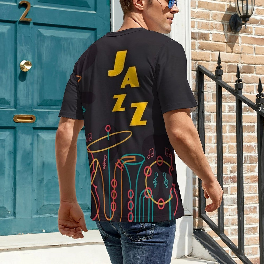 Men's JAZZ Music Round Neck Casual T-Shirt 2401000109