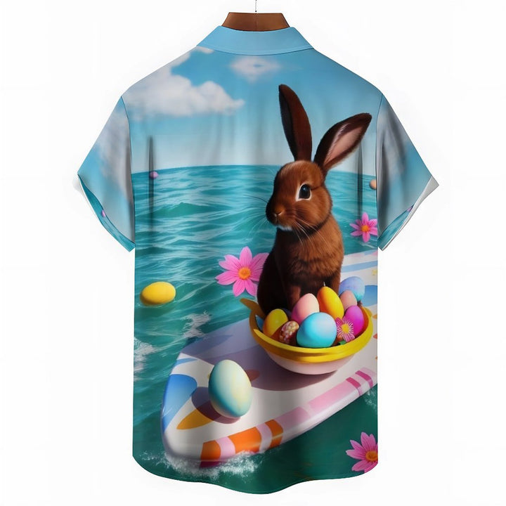 Men's Easter Bunny Casual Short Sleeve Shirt 2402000179