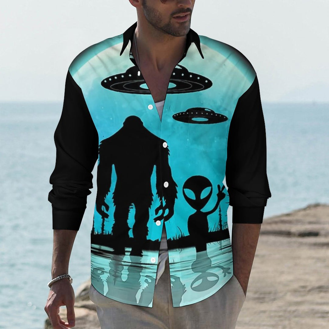 Men's Casual Printed Long Sleeve Shirt 2310000063