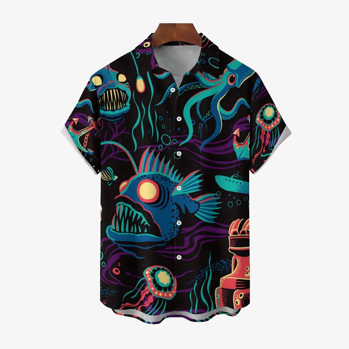 Men's The Underwater World Casual Short Sleeve Shirt 2402000256