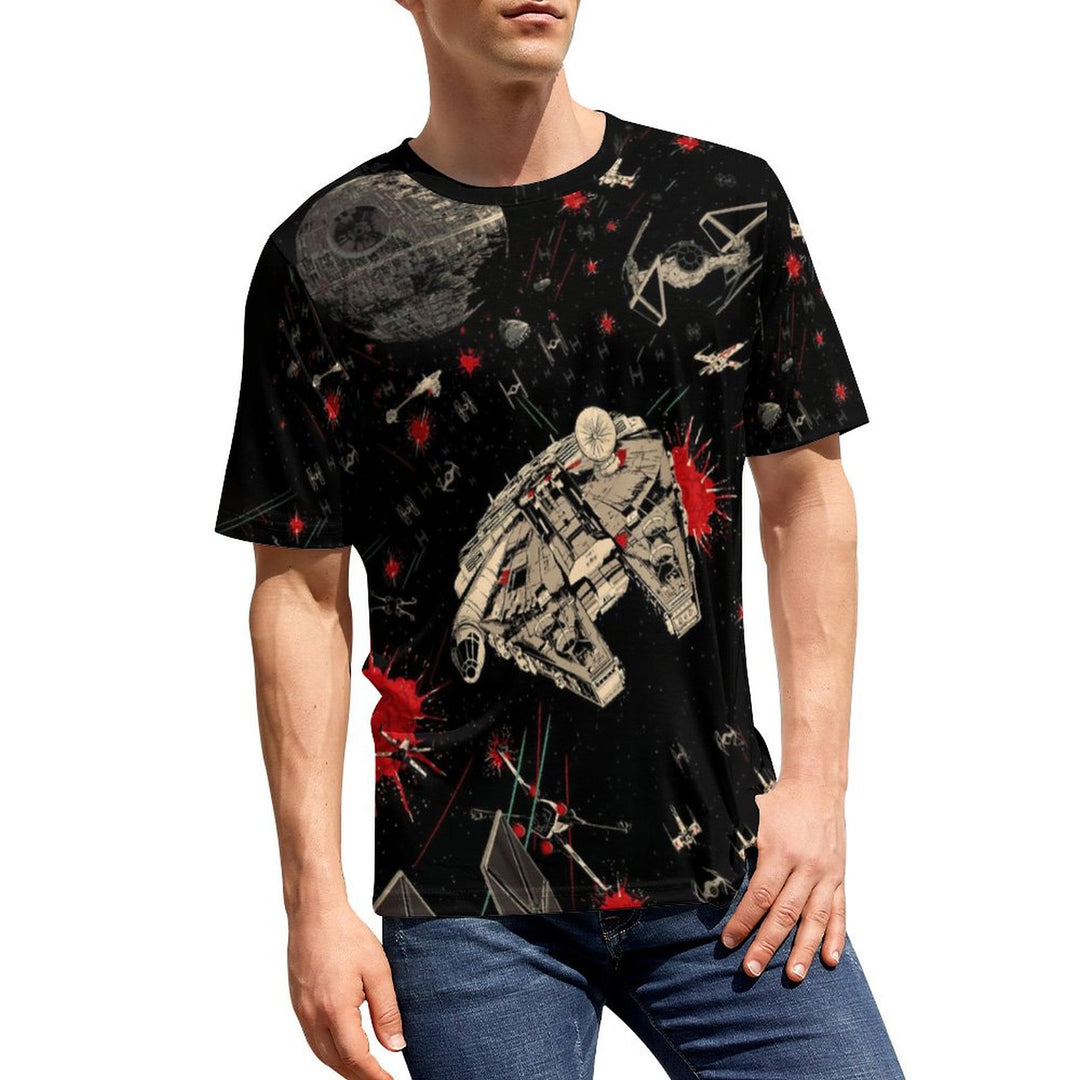 Men's Round Neck Star Casual T-Shirt 2312000388