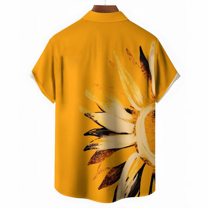 Men's Sunflower Casual Short Sleeve Shirt 2402000312