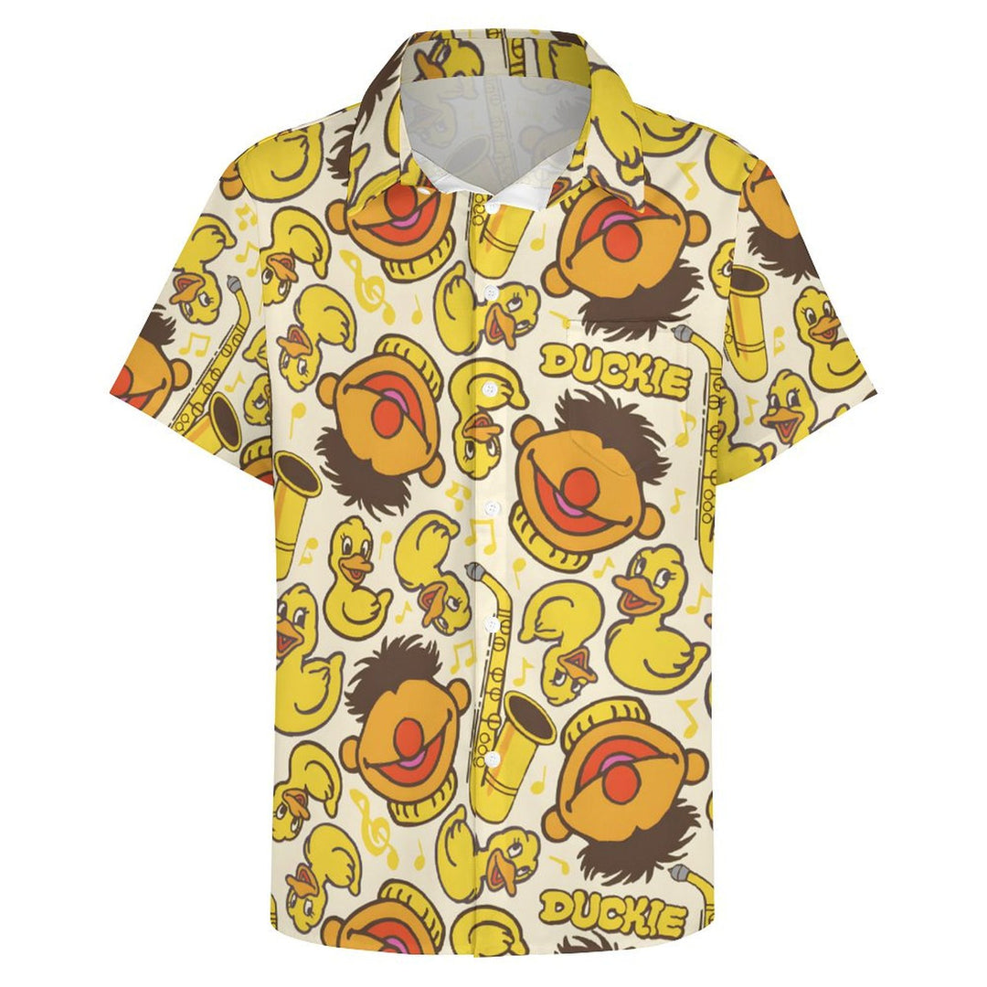 Men's Cartoon Rubber Duck Casual Short Sleeve Shirt 2401000373