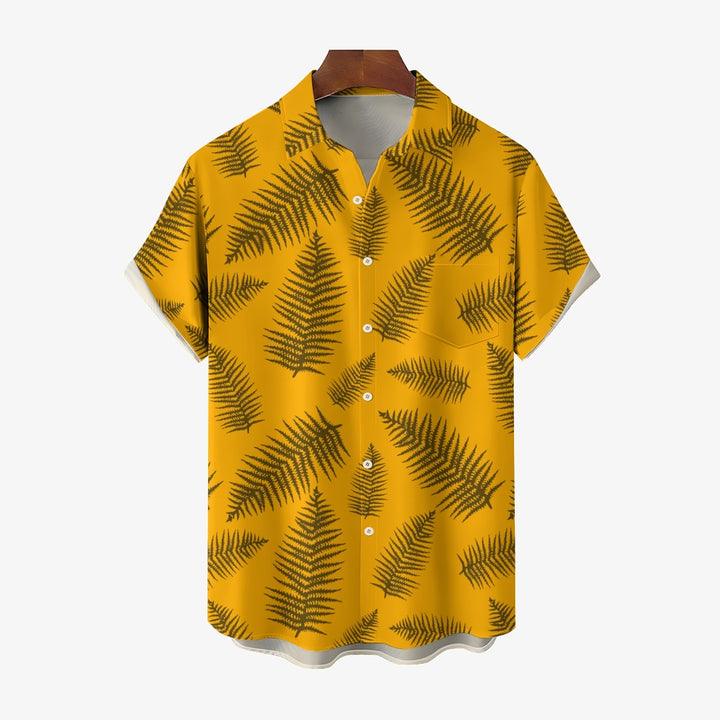 Men's Leaf Casual Short Sleeve Shirt 2403000282