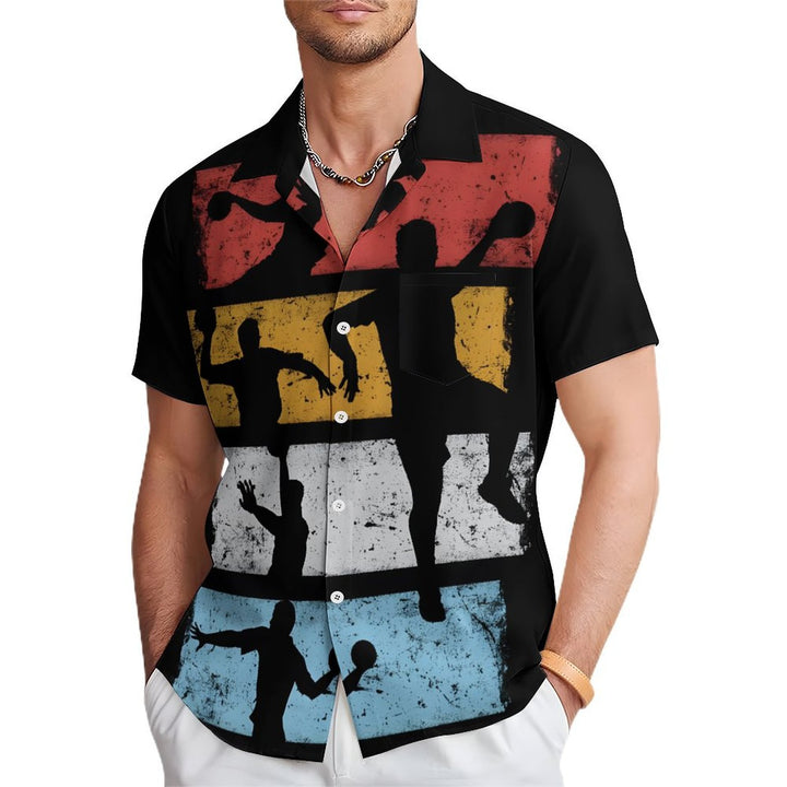 Men's Basketball Theme Casual Short Sleeve Shirt 2402000247