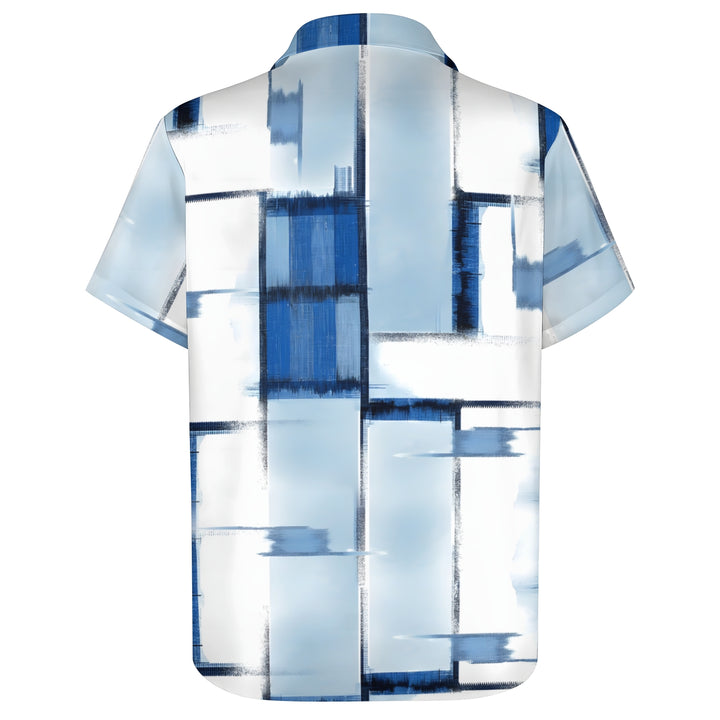 Men's Geometric Texture Casual Short Sleeve Shirt 2403000078