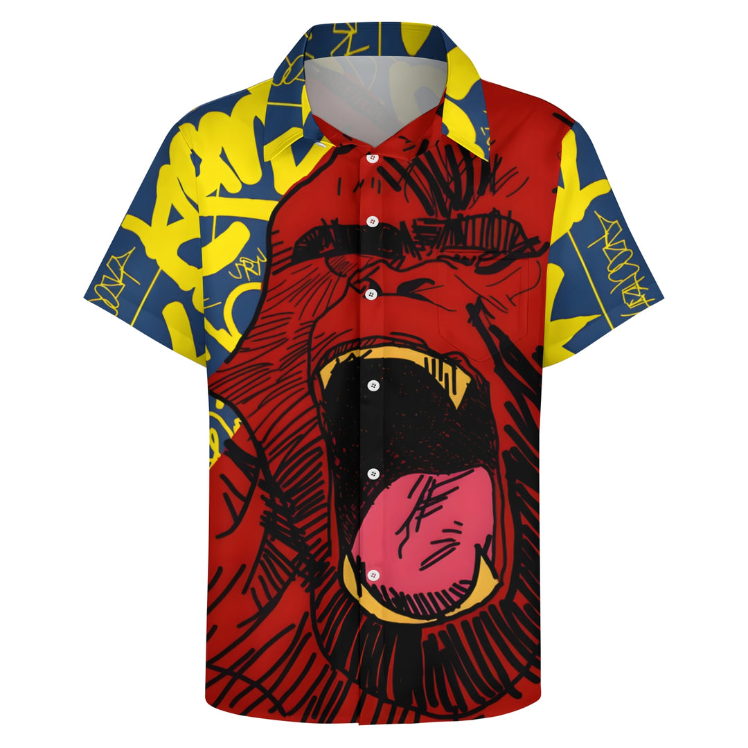 Men's Angry Gorilla Casual Short Sleeve Shirt 2403000042