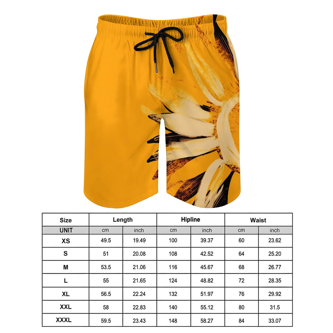 Men's Sports Sunflower Beach Shorts 2402000296