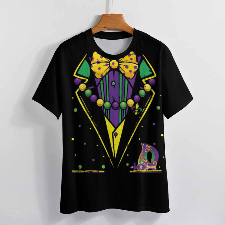 Men's Round Neck Mardi Gras Dress Print Casual T-Shirt 2312000326