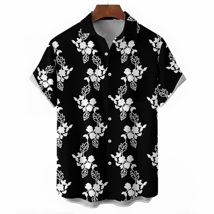Men's Flower Vine Casual Short Sleeve Shirt 2403000125