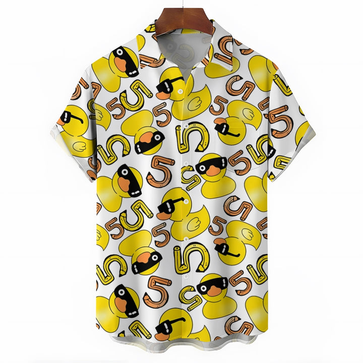 Sunglasses Little Yellow Duck Casual Short Sleeve Shirt 2403000376