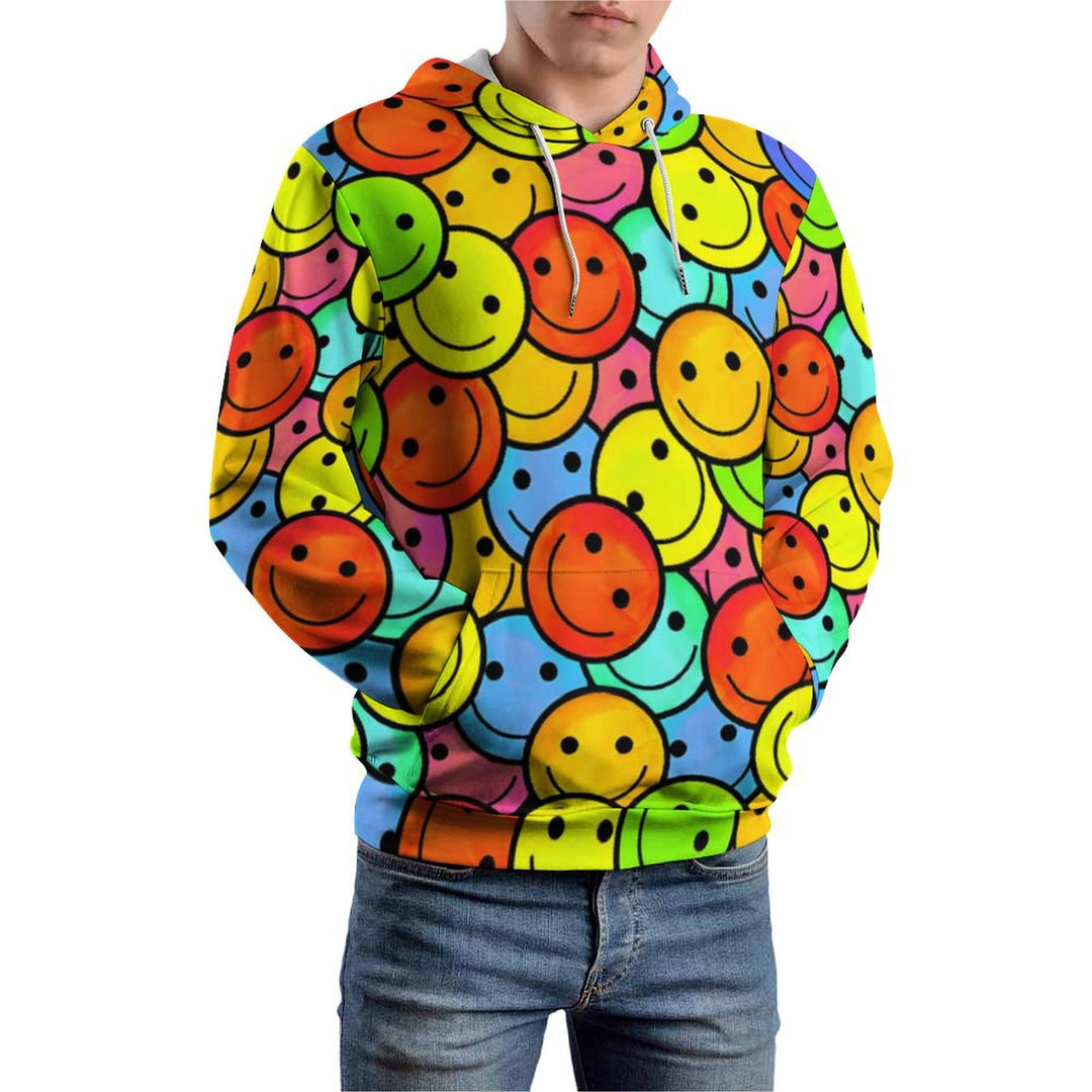 Unisex Hooded Cartoon Smile Print Sweatshirt 2402000180