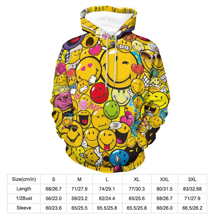 Unisex hooded smiley print sweatshirt 2311000178