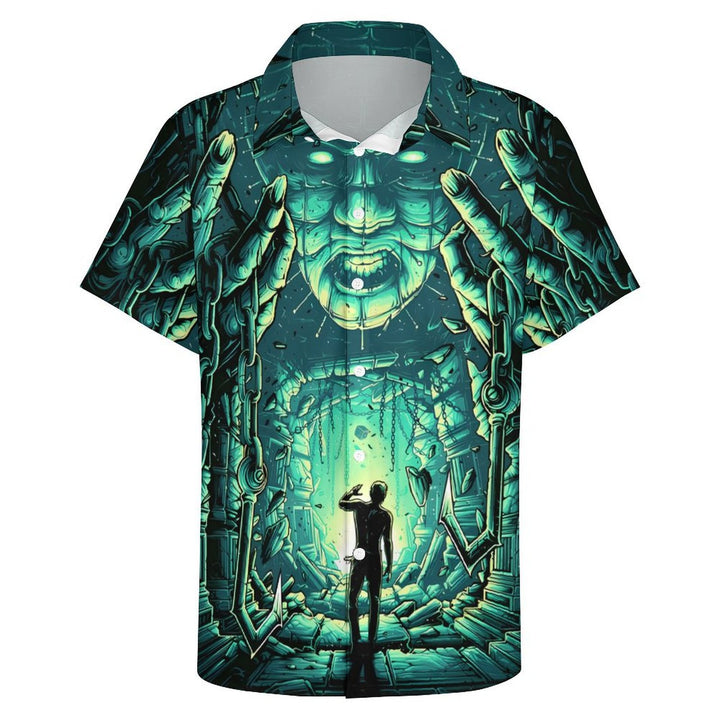 Horror Character Men's Casual Short Sleeve Shirt 2402000192