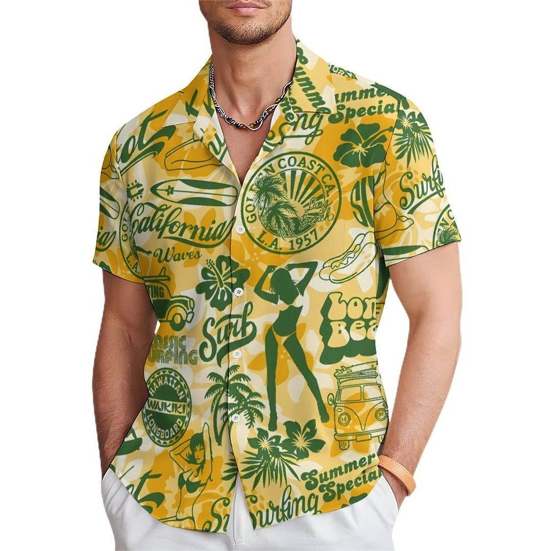 Men's Hawaiian Casual Short Sleeve Shirt 2402000352
