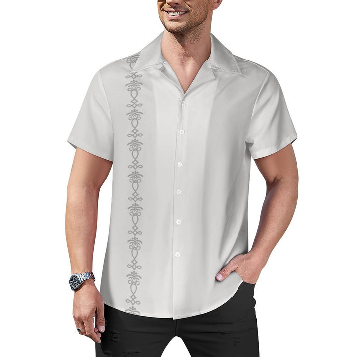 Chemise basique à manches courtes imprimée simple pour homme 2304105773