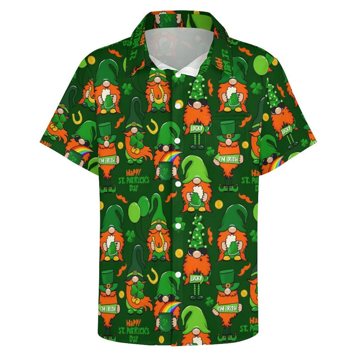 St. Patrick's Day Chest Pocket Short Sleeve Casual Shirt 2312000526