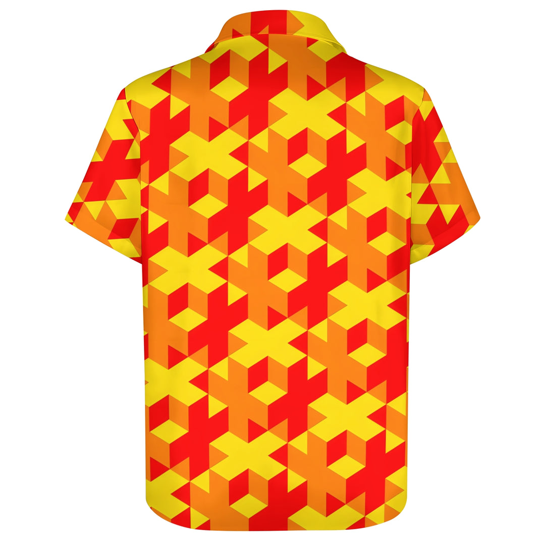 3D Geometry Casual Short Sleeve Shirt 2403000427