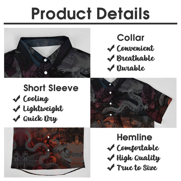 Beast Gradient Print Casual Short Sleeve Shirt 2402000274