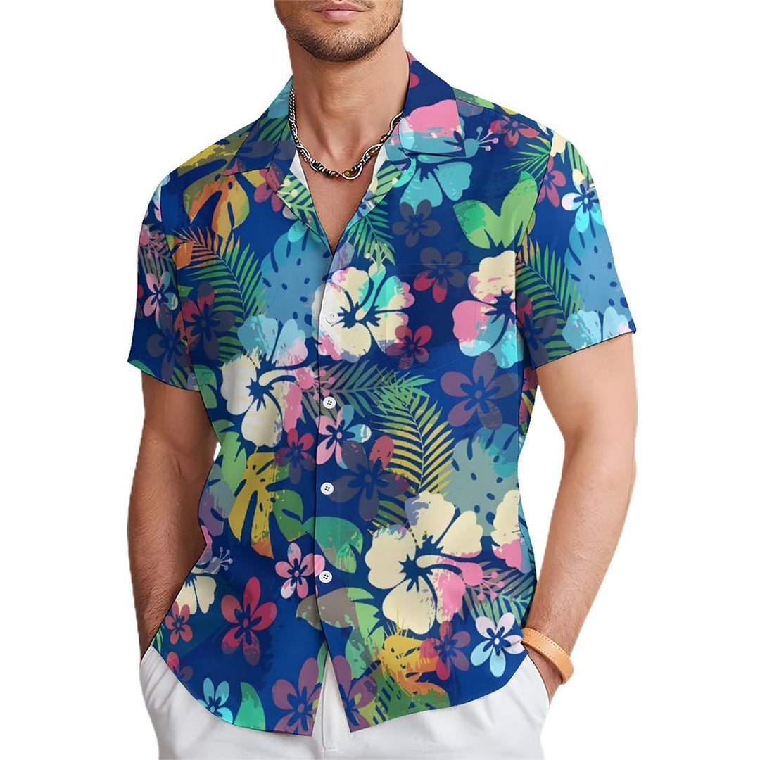 Men's Hawaiian Flower Pattern Casual Short Sleeve Shirt 2401000370