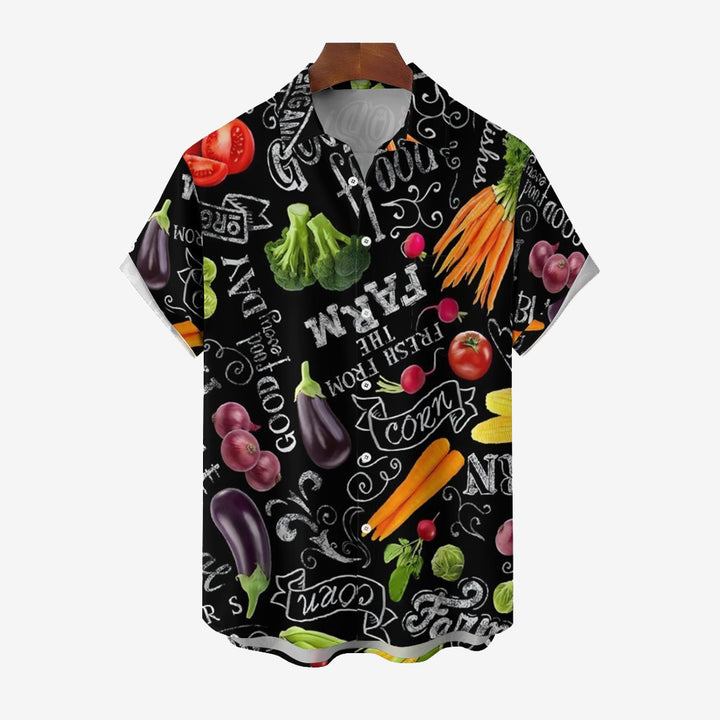 Men's Vegetable Casual Short Sleeve Shirt 2401000358