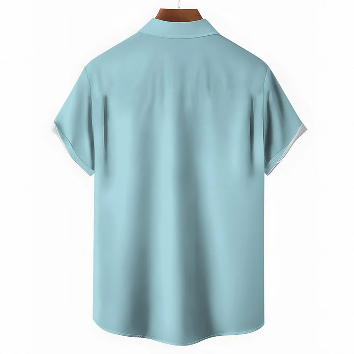 World Oceans Day Men's Hawaiian Shirt Stops Ocean Plastic Pollution Printed  Short Sleeve Shirt 2402000223
