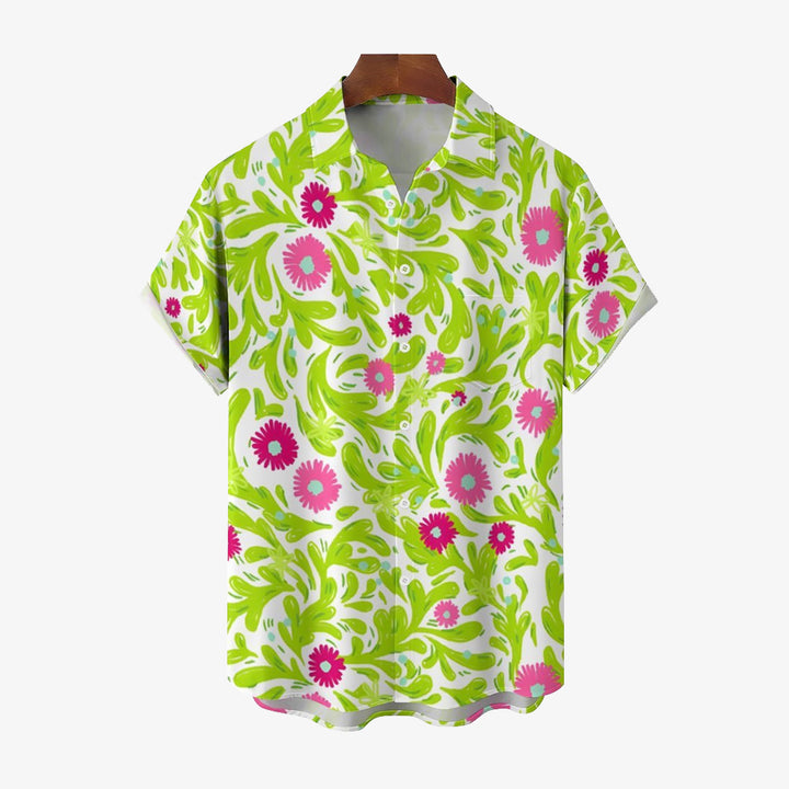 Men's Flower Vine Casual Short Sleeve Shirt 2402000344