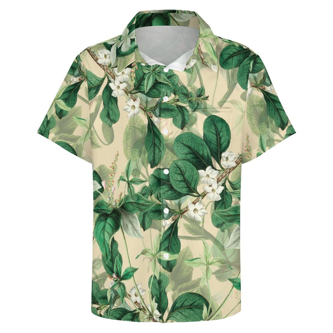 Men's Leaf Casual Short Sleeve Shirt 2401000011