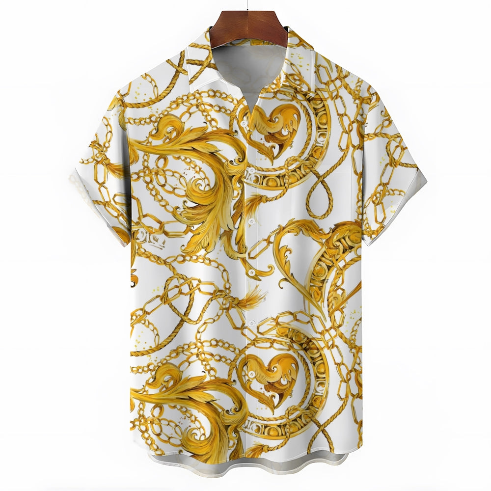 Baroque Art Style Casual Short Sleeve Shirt 2403000258