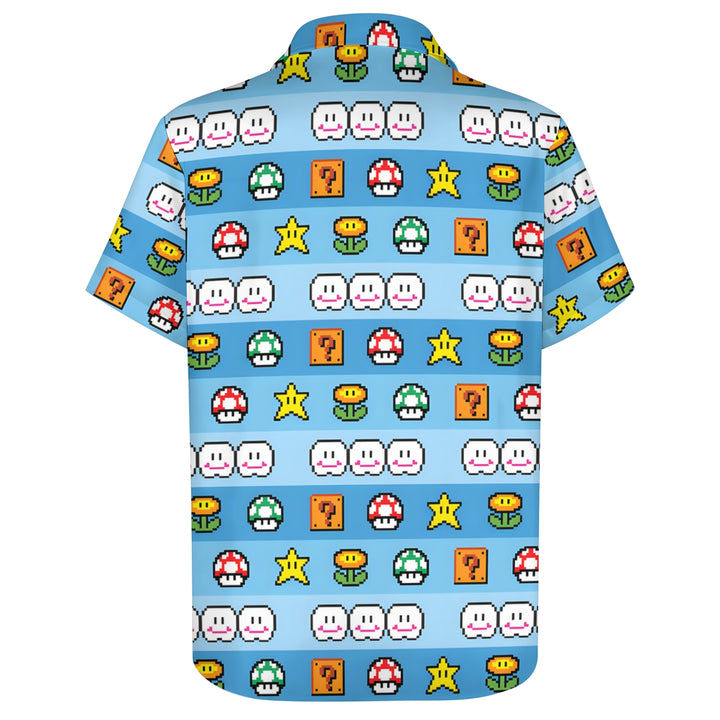 Men's Digital Game Printing Casual Short Sleeve Shirt 2403000226