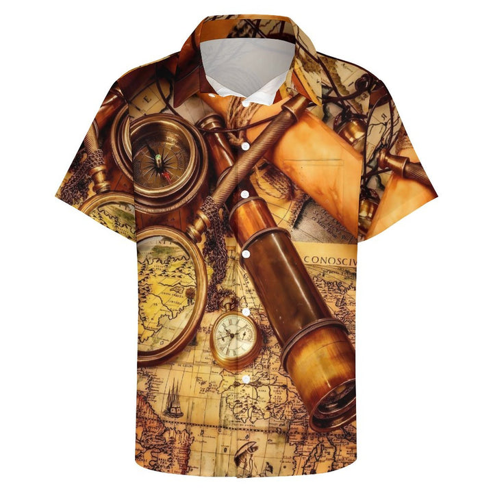 Men's Nautical Casual Short Sleeve Shirt 2312000520