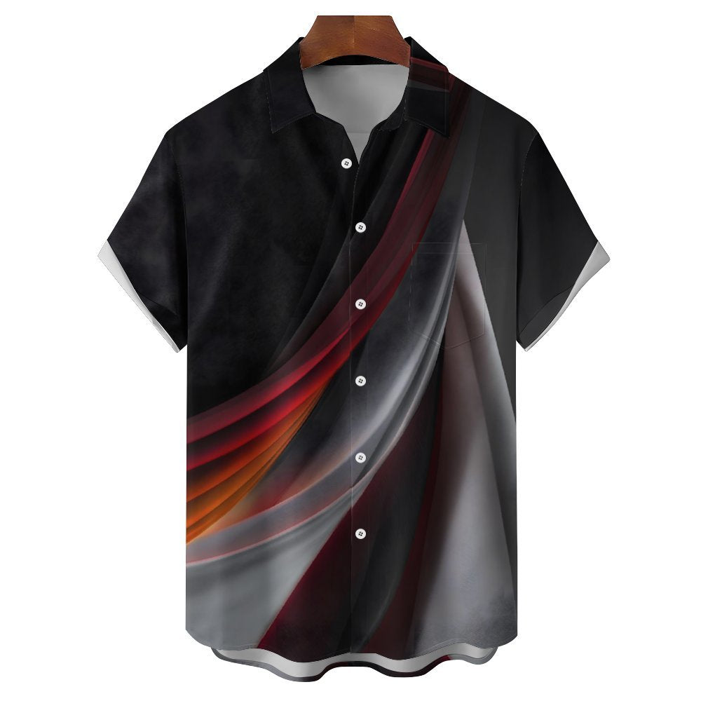 Men's Texture Casual Short Sleeve Shirt 2312000504