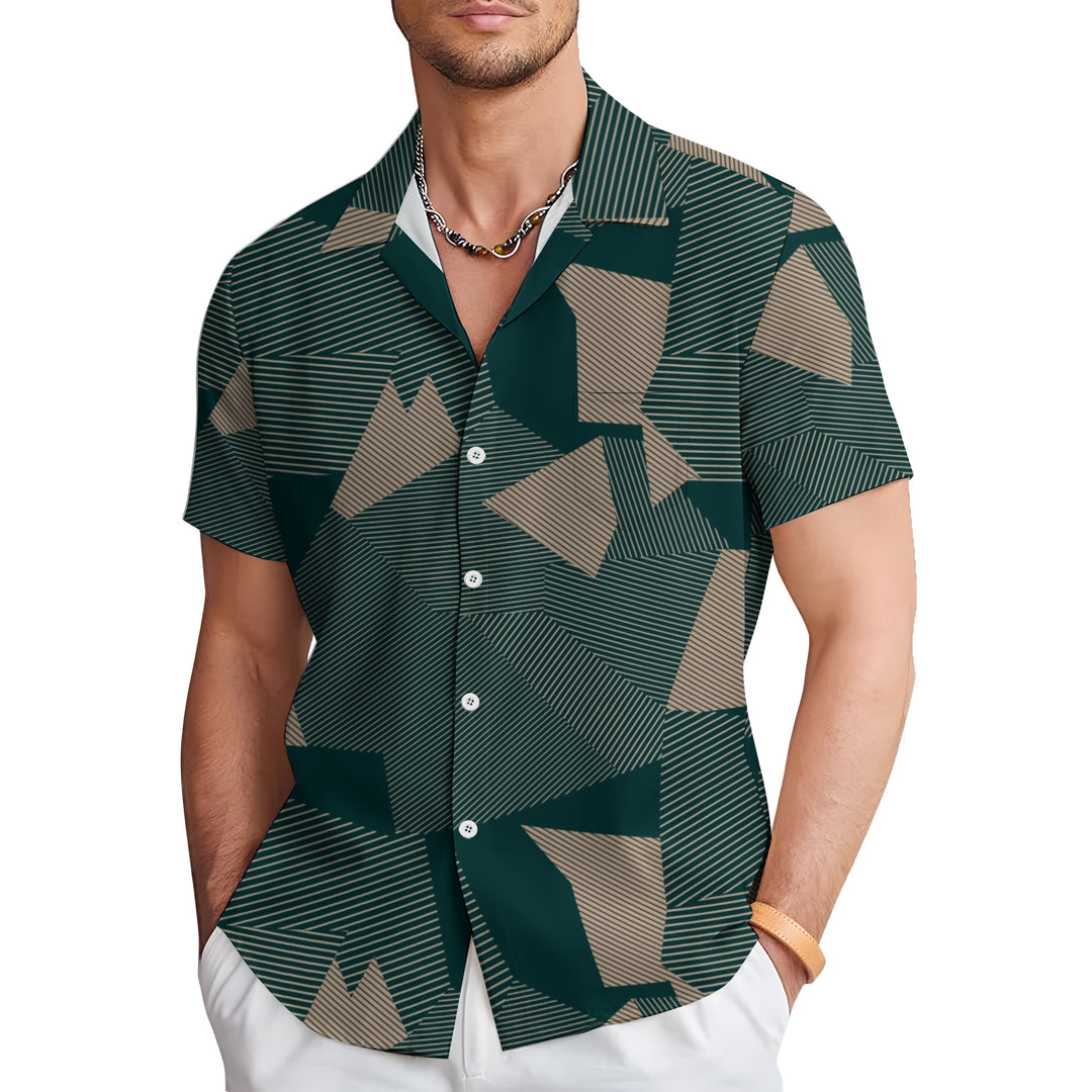 Men's Geometric Patterns Casual Short Sleeve Shirt 2403000169