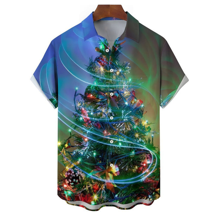 Christmas Tree Casual Short Sleeve Shirt 2311000076