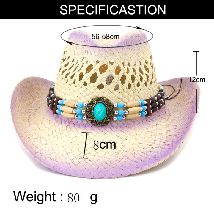 Western Painted Cowboy Straw Hat For Men And Women Outdoor Travel To The Seaside Sun Protection Hat 240203043