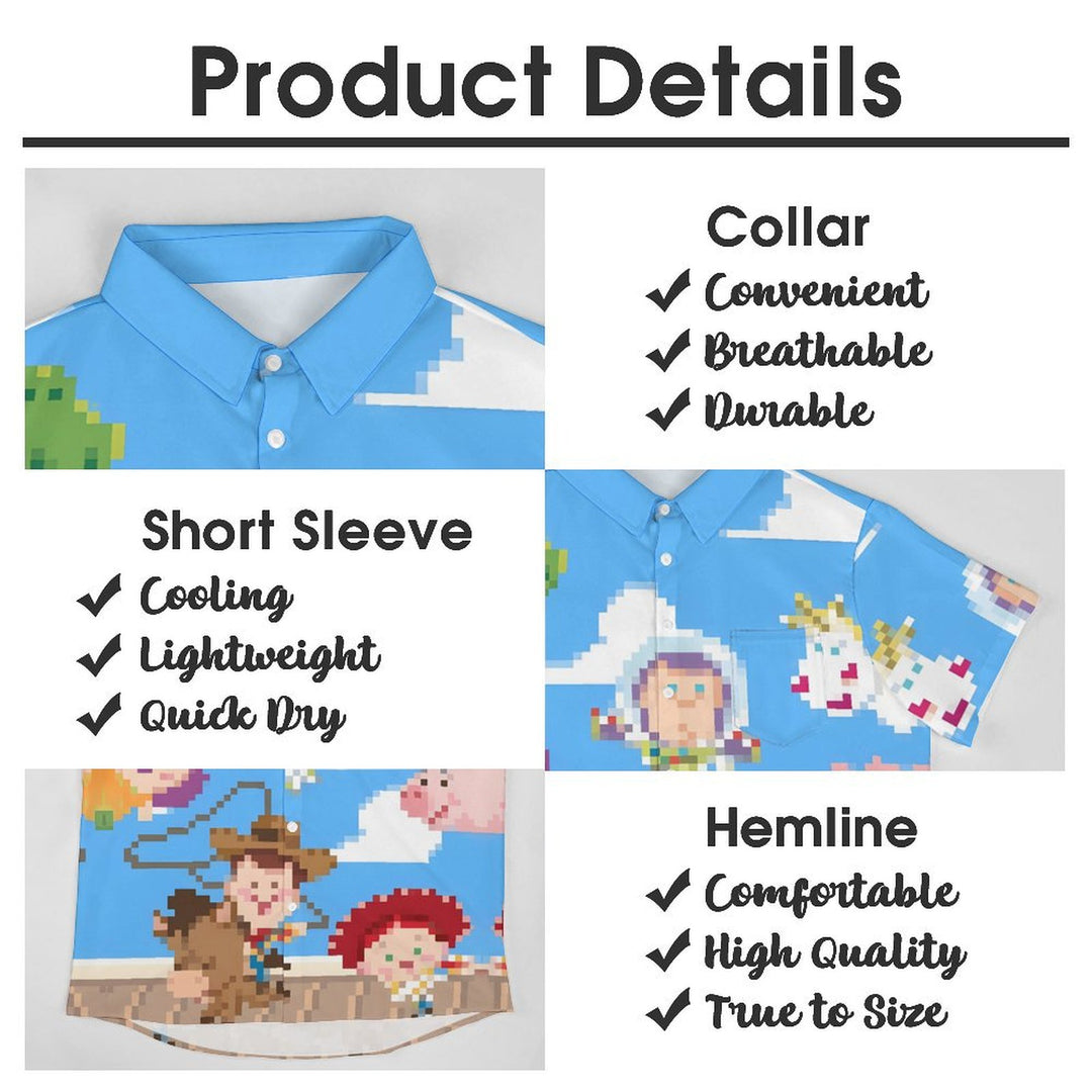 Men's Cartoon Character Toys Casual Short Sleeve Shirt 2401000202