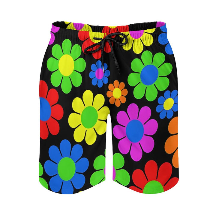 Men's Sports Colorful Flowers Beach Shorts 2312000416