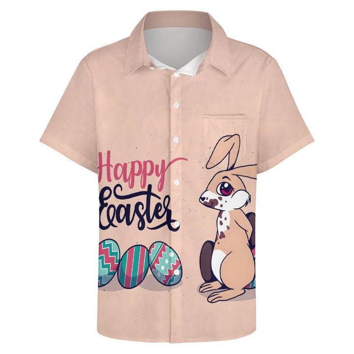 Men's Easter Bunny Casual Short Sleeve Shirt 2401000235
