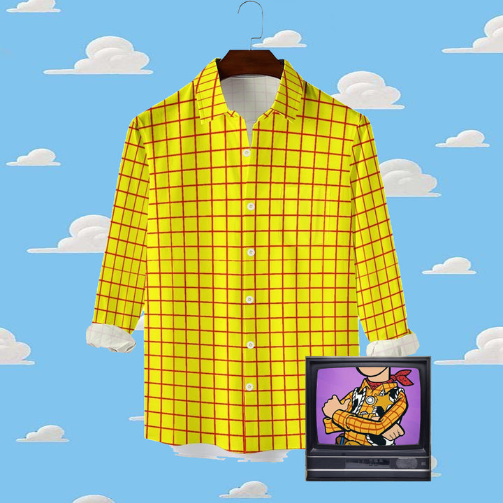 Cartoon Character Cowboy Style Casual Long Sleeve Shirt 2402000026