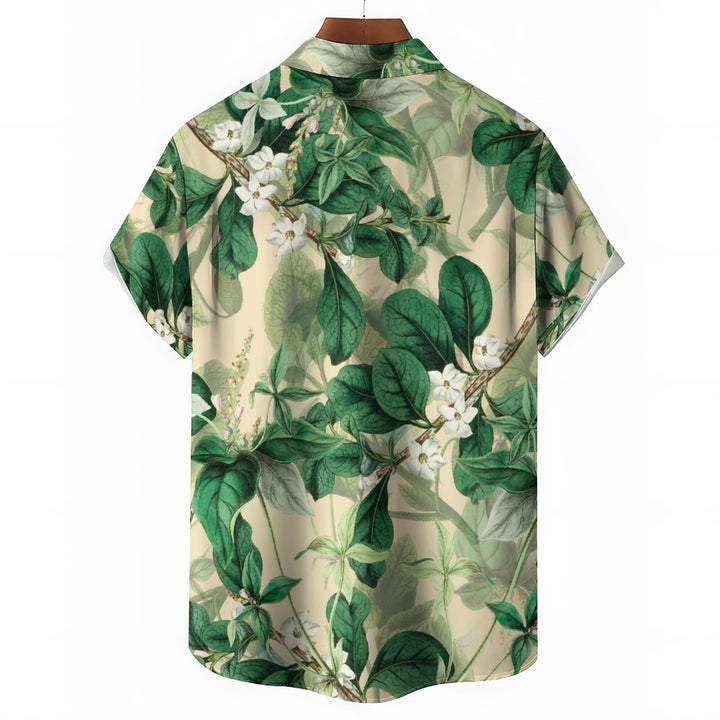 Men's Leaf Casual Short Sleeve Shirt 2401000011
